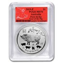 2019 Australia 1 oz Silver Lunar Pig MS-70 PCGS (FS, Red Label) 2019 Australia 1 oz Silver Lunar Pig MS-70 PCGS (FS, Red Label)